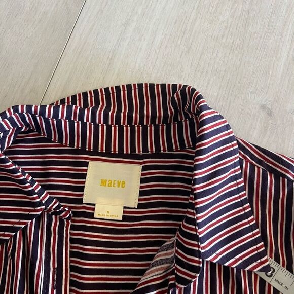 Anthropologie Maeve Adelaide Poplin Stripe Shirt size S - Picture 5 of 8